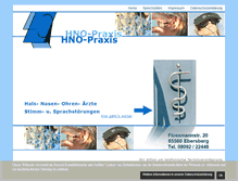 Tablet Screenshot of hno-praxis-ebersberg.de